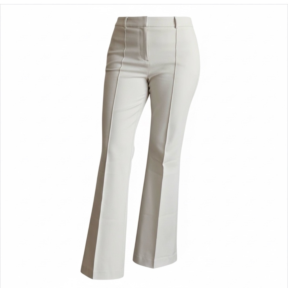 LOFT Cream High-Rise Wide-Leg Pants